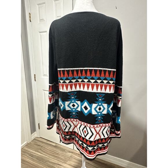 Southwest Cowgirl Justice Open Front Cardigan Sweater Small Aztec Print Western - Picture 4 of 12